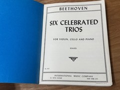 Ludwig van Beethoven Six Celebrated Trios for Violin, Cello and Piano No. 952