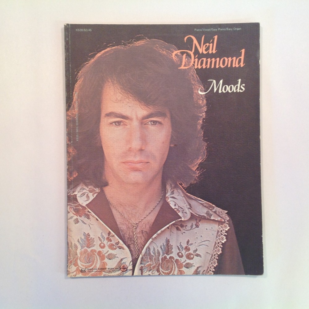 Vtg 1972 Trade Paperback Neil Diamond Moods Song Book Sheet Music Piano Organ