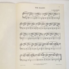 Antique 1920 The Banjo Piano Solo Sheet Music by N Louise Wright