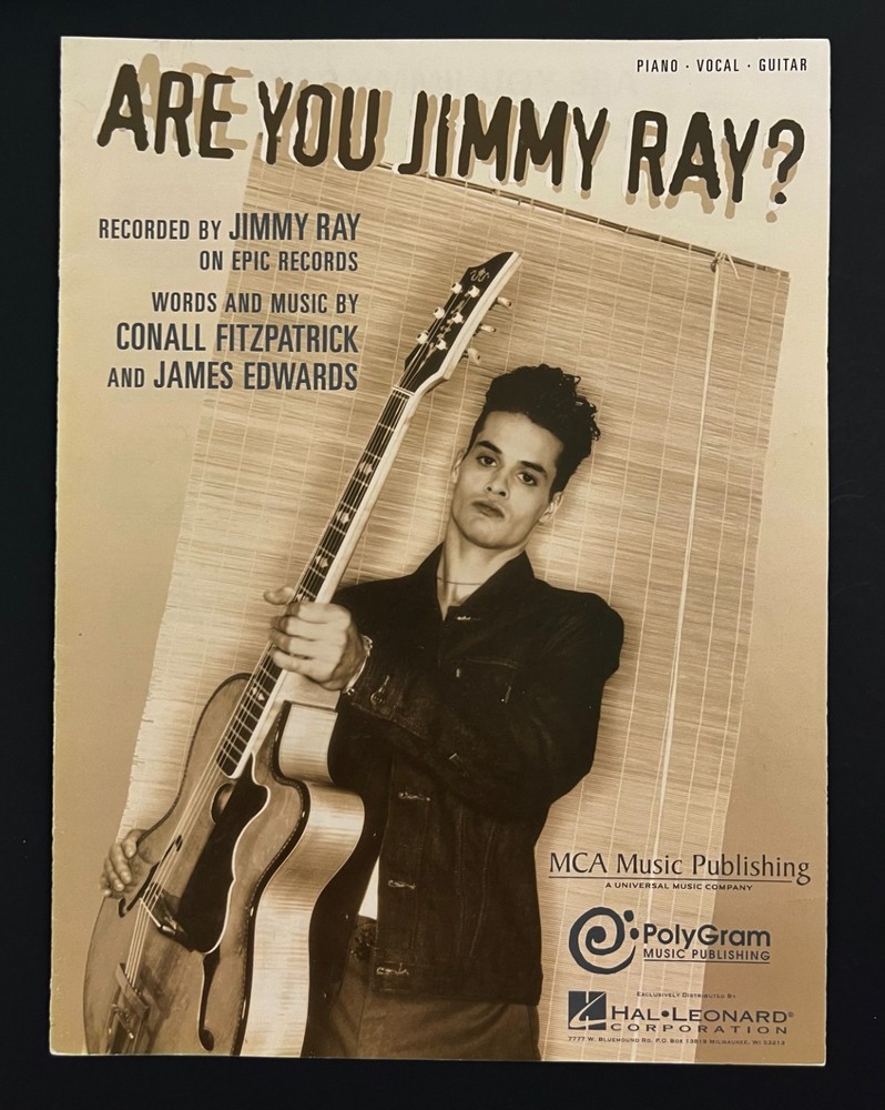 1998 Are You Jimmy Ray? Fitzpatrick Piano Vocal Guitar PolyGram VTG Sheet Music