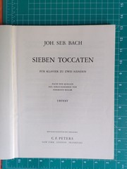 Vintage Sheet Music/Book Bach Samtliche Toccaten Edition Peters #4665 c1956