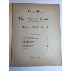 Gems From the Merry Widow Songbook Music by Franz Lehar