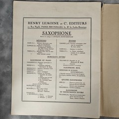 1963 Jean Absil Sonate Op.115 Alto Saxophone & Piano Music Lemoine Vintage Score