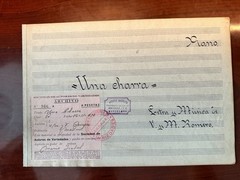 RARE 1922 Original Manuscript Music Score « Una Charra » – V. y M. Romero – Madrid