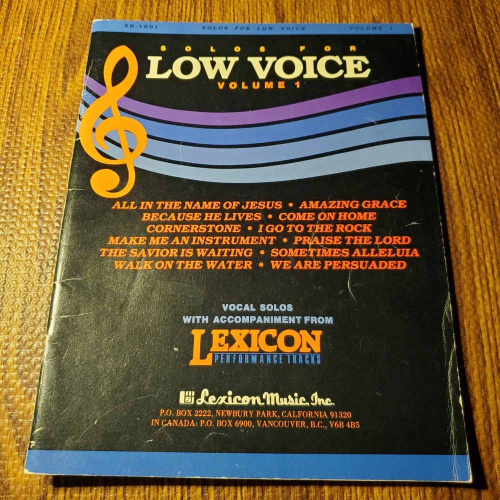 Solos for Low Voice Volume 1 Vocal Selections Lexicon Music 1981