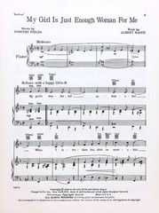 My Girl Is Just Enough Woman For Me Sheet Music Redhead 1959 Musical Mystery