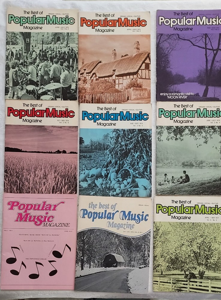 Vintage Sheet Music 1973-1979 LOT The Best of Popular Music Organ Vocal Guitar 9