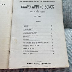 Award Winning Songs Vintage Robbins Music Corporation Sheet Music Songbook