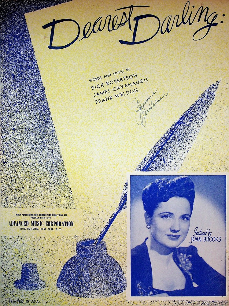 Vintage Sheet Music DEAREST DARLING Dick Robertson James Cavanugh 1945