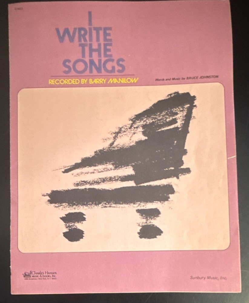 Barry Manilow I Write The Songs Sheet Music Pop Piano Solo Singer Intermediate