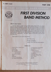 First Division Band Method for Clarinet and Trumpet, Fred Weber Band Course 1968