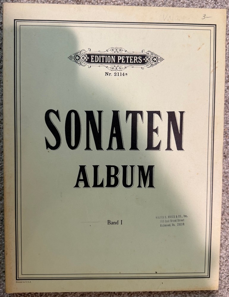 Edition Peters Sonaten Album Band I