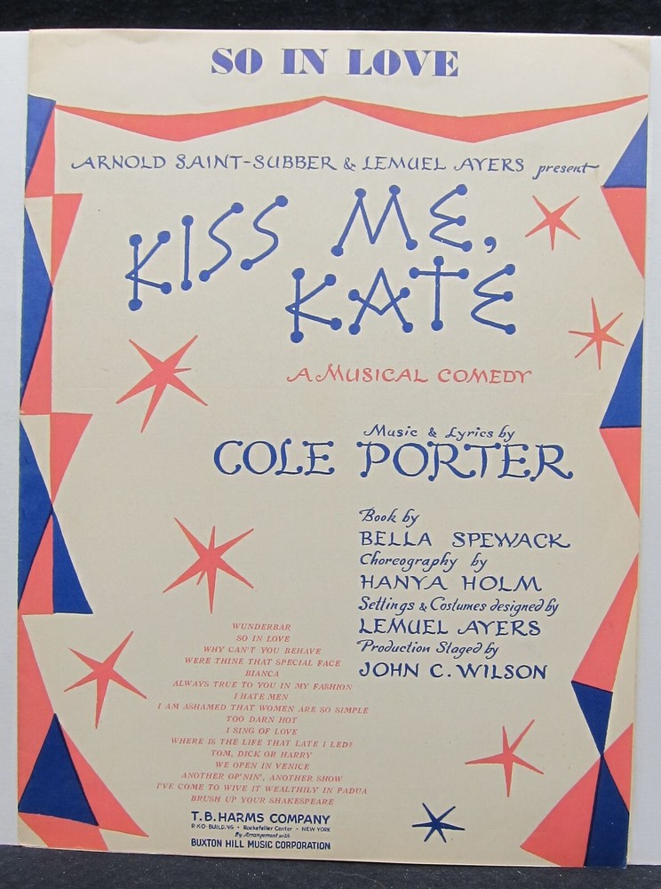 So In Love – Cole Porter – Sheet Music 1948