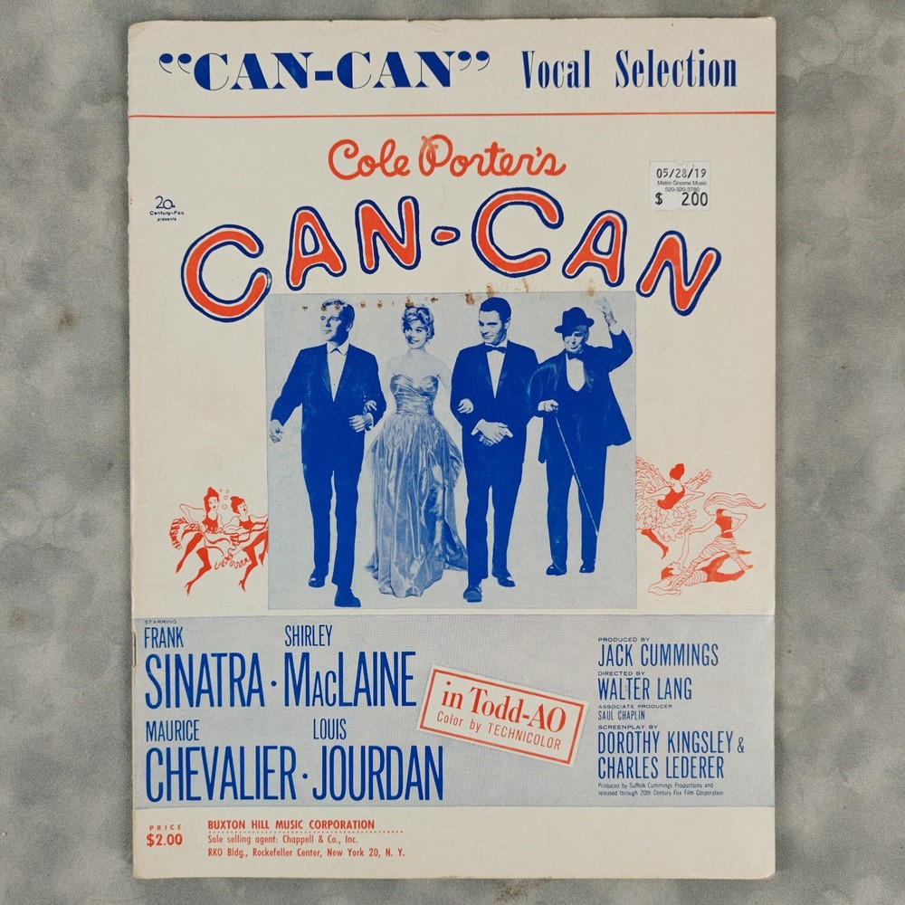 1953 Cole Porter&rsquo;s Can-Can Vocal Selection Sinatra MacLaine Chevalier Jourdan Bk