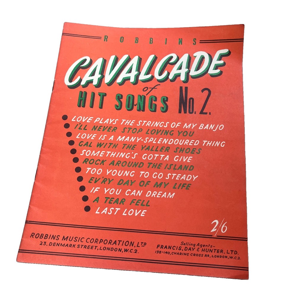 VINTAGE ORIGINAL SHEET MUSIC 1955 ROBBINS CAVALCADE HIT SONGS NO 2 11 SONGS