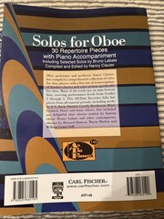 SOLOS FOR OBOE 30 REPERTOIRE PIECES WITH PIANO ACCOMPANIMENT MUSIC BOOK FISCHER