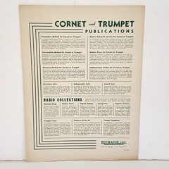 1942 VanderCook Student Series Warbler Solo Sheet Music Cornet Trumpet Piano