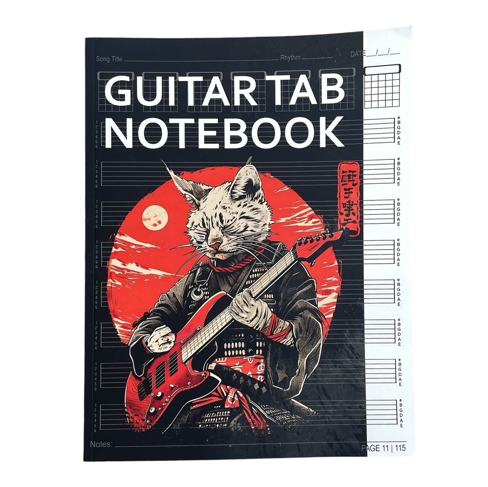 Cool Cat Guitar Tab Notebook Blank Music Tabs Journal Composition Songwriting
