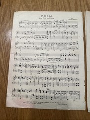 Vintage “ZOMA” Fox Trot And Song Sheet Music, 1920