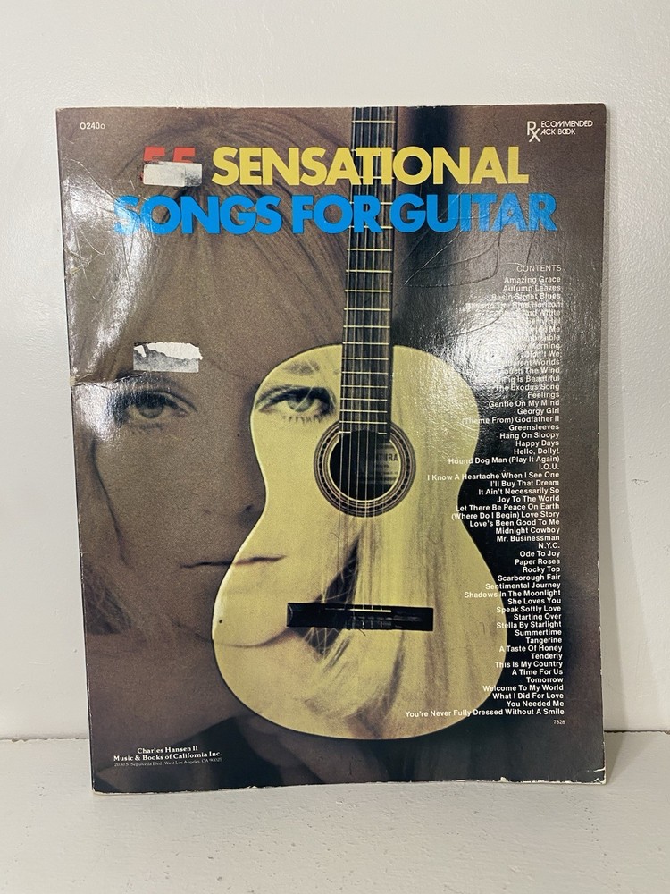 55 Sensational Songs For Guitar 1972 Music Book, Made In USA