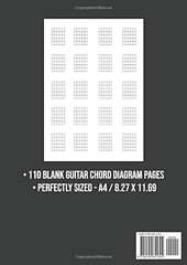Blank Guitar Chord Diagram Notebook: Book | 110 Pages