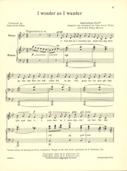 I Wonder As I Wander Sheet Music Low Voice Piano 1944 John Jacob Niles Horton