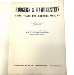 Rodgers Hammerstein Show Tunes Baldwin Organ Vintage Musical Sheet Music 1957