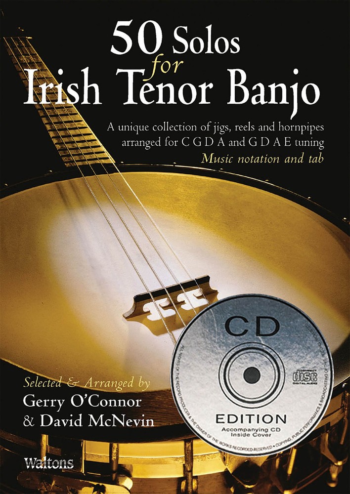 50 Solos for Irish Tenor Banjo Tab Sheet Music Jigs Reels Book CD Pack