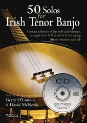 50 Solos for Irish Tenor Banjo Tab Sheet Music Jigs Reels Book CD Pack