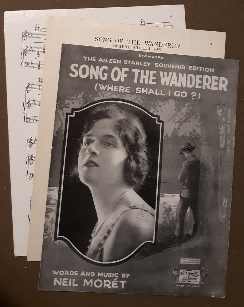 Song Of The Wanderer Piano and Guitar Sheet Music Vintage 1926