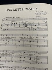 One Little Candle Vintage Sheet Music Maloy Roach George Mysel 1952 Perry Como