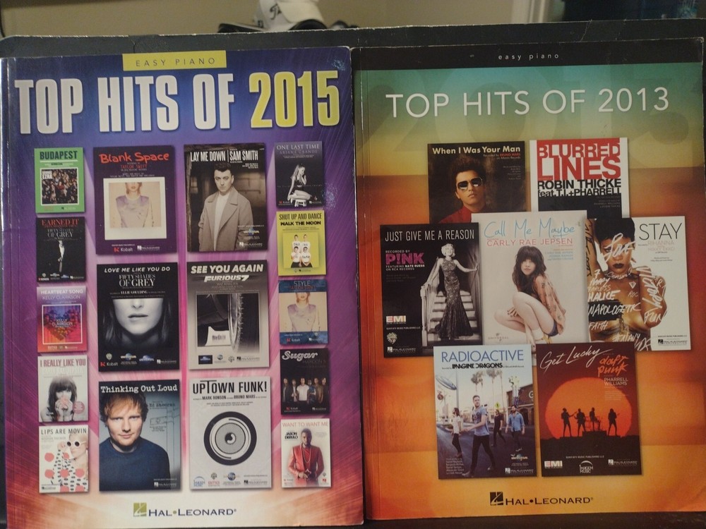 Easy Piano Piano Songbook Lot Of 2 Hal Leonard 2013 & 2015 Pop Rock Soul VG
