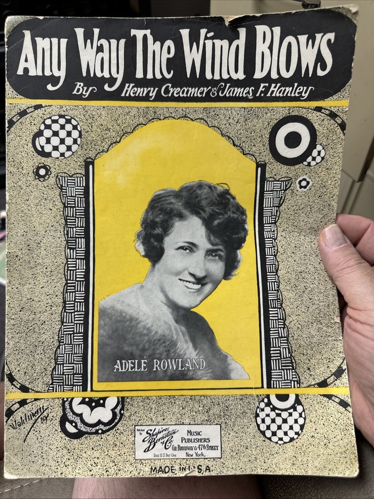 D 1924 Ragtime sheet music ANY WAY THE WIND BLOWS black composer HENRY CREAMER