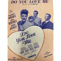 Do You Love Me Sheet Music 1946 Harry Ruby Maureen Ohara Dick Haymes Harry James