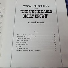 1989 The Unsinkable Molly Brown Vocal Selections / Sheet Music Songbook
