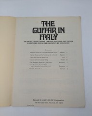 The Guitar in Italy for Classical Guitar Sheet Music Book (1970s)