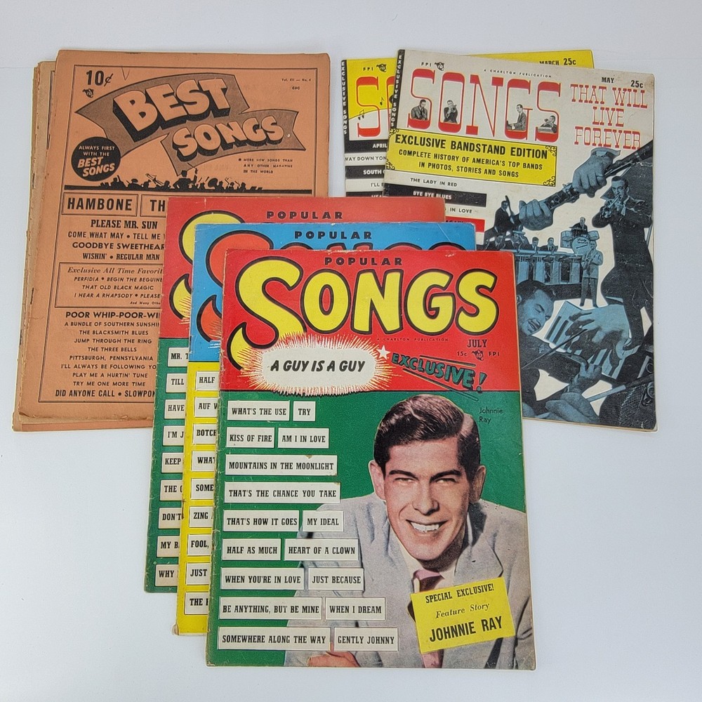 Lot of 10 1950s song lyrics magazines Popular Songs That Will Live Forever Best