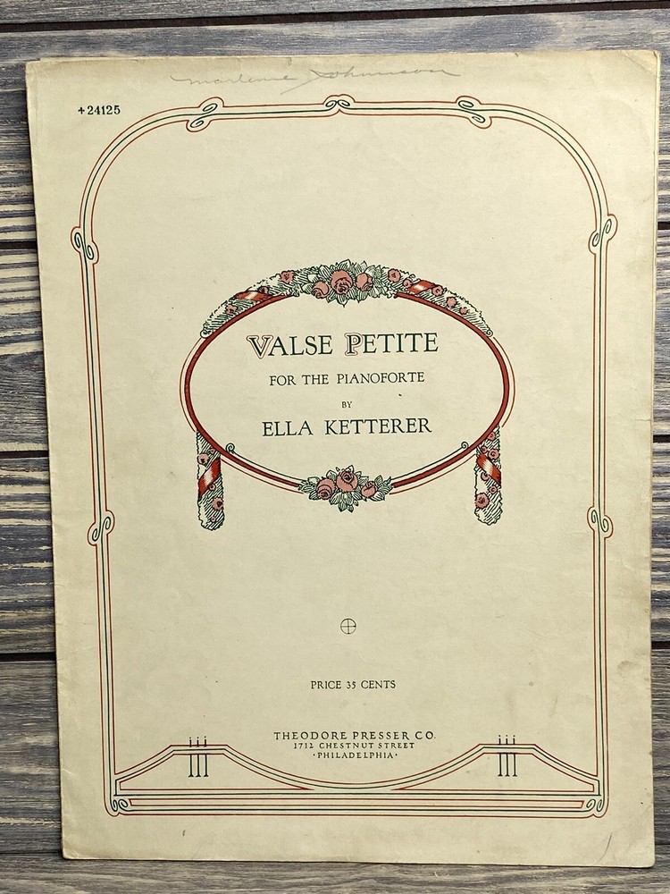 Vintage Sheet Music Vasle Petite Ella Ketterer 1928