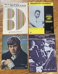 Vintage 1960&rsquo;s Midnight Cowboy What The World Needs Now Sheet Music Lot 4 USA