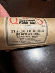 QRS Word Player Piano Roll 327 It&rsquo;s a Long Way To Berlin But Well Get There TX