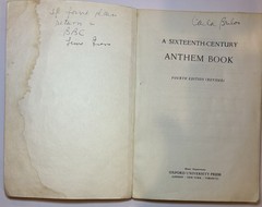 A Sixteenth-Century Anthem Book Religious Choral Vocal STAB Music Book