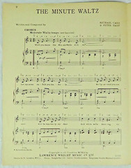 The Minute Waltz by Carr & Hart Piano Vocal Sheet Music Dick James Vintage Score