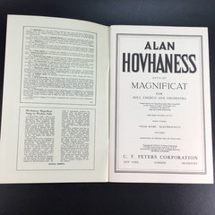 ALAN HOVHANESS 6108 Opus 157 Edition Peters Magnificat Vocal Score Klavierauszug