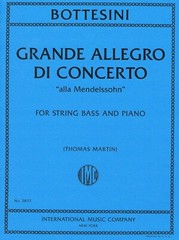BOTTESINI GRANDE ALLEGRO DI CONCERTO MUSIC BOOK STRING BASS & PIANO IMC RARE NEW