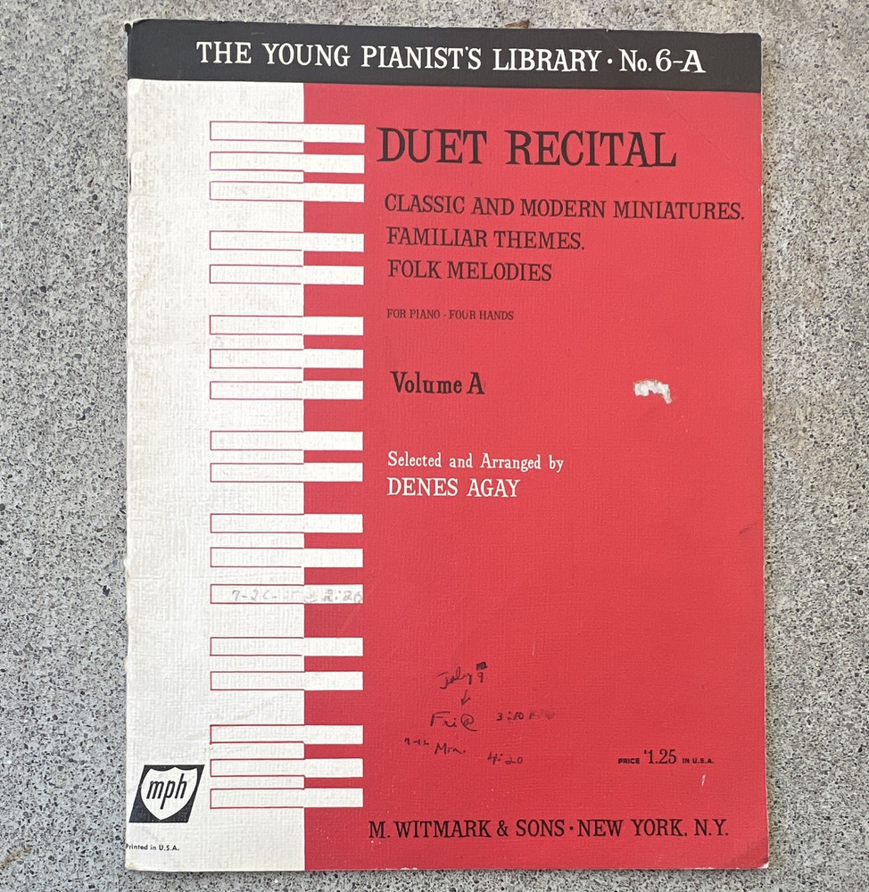 M. Witmark & Sons Young Pianist’s Library No.6-A Duet Recital Vol A