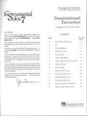 Easy Inspirational Solos Trumpet Clarinet Book 7 Bb Instruments 1982 Edmondson
