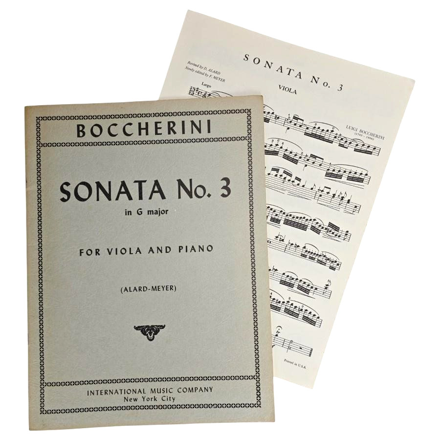 Boccherini Sonata No 3 In G Major Viola And Piano Sheet Music Score IMC 821