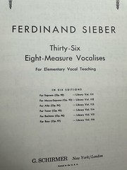 Schirmer Library Vol. 115 SIEBER 36 8-Measure Vocalises For Baritone Mint