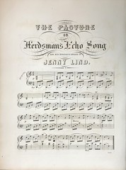« THE PASTURE  » SWEDISH FOLK SONG SHEET MUSIC W/ LITHOGRAPH OF JENNY LIND VG+