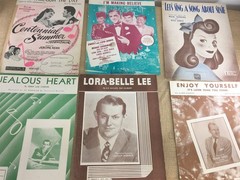 Vtg 1940s Sheet Music with Vocals Colorful Cover Art Graphics & Images Lot of 23